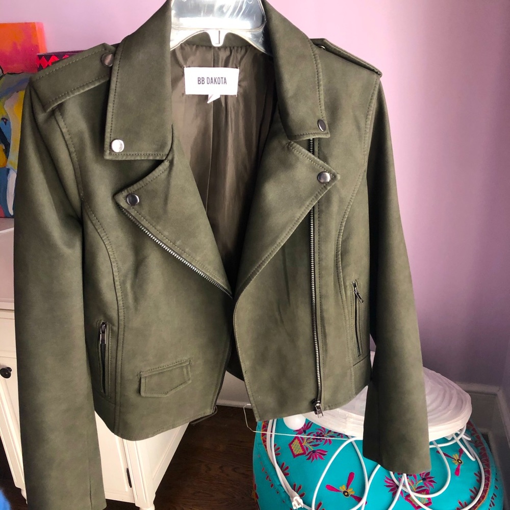 BB Dakota Green Faux Leather Jacket